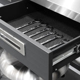 Seville Classics UltraHD Heavy Duty Commercial Lighted Workcenter w/Pegboard, 500 lbs. Weight Capacity for Garage, Warehouse, Workshop, Stainless Steel Top, Graphite, 48" W x 24" D x 65.5" H Seville Classics