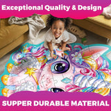 QUOKKA Glitter Floor Puzzles for Kids Ages 3-5 - 2x3 FT 48 Pcs Puzzles for Toddlers 2-4 - Shaped Large Giant Educational Toddler Puzzles Ages 24+ Months - Unicorn Toy Activity Game for Boys and Girls QUOKKA