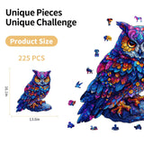 GLEAMUNO Magic Owl Wooden Puzzles for Adults – 225 Pcs, 13.6" x 16.1", Unique Shapes, Gift Packaging, Natural Materials, Puzzles up Wooden Jigsaw Puzzles for Adults, Gift Ideas, Family Games GLEAMUNO