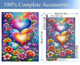 JFYHAB Love Diamond Painting Kits for Adults, Flower 5D Diamond Art Kits for Beginner DIY Full Drill Diamond Dots Crystal Craft Kits Gem Art for Home Wall Decor Gifts 11.8x15.7 inch JFYHAB