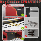 Wide Power Tool Organizer Wall Mount with Charging Station,3 Layer Adjustable Heavy Duty Tool Storage Rack 4 Drills with 8 Outlet Power Strip,Hooks,Screwdriver box,Garage Gifts for Fathers Day,Red CFMASTER