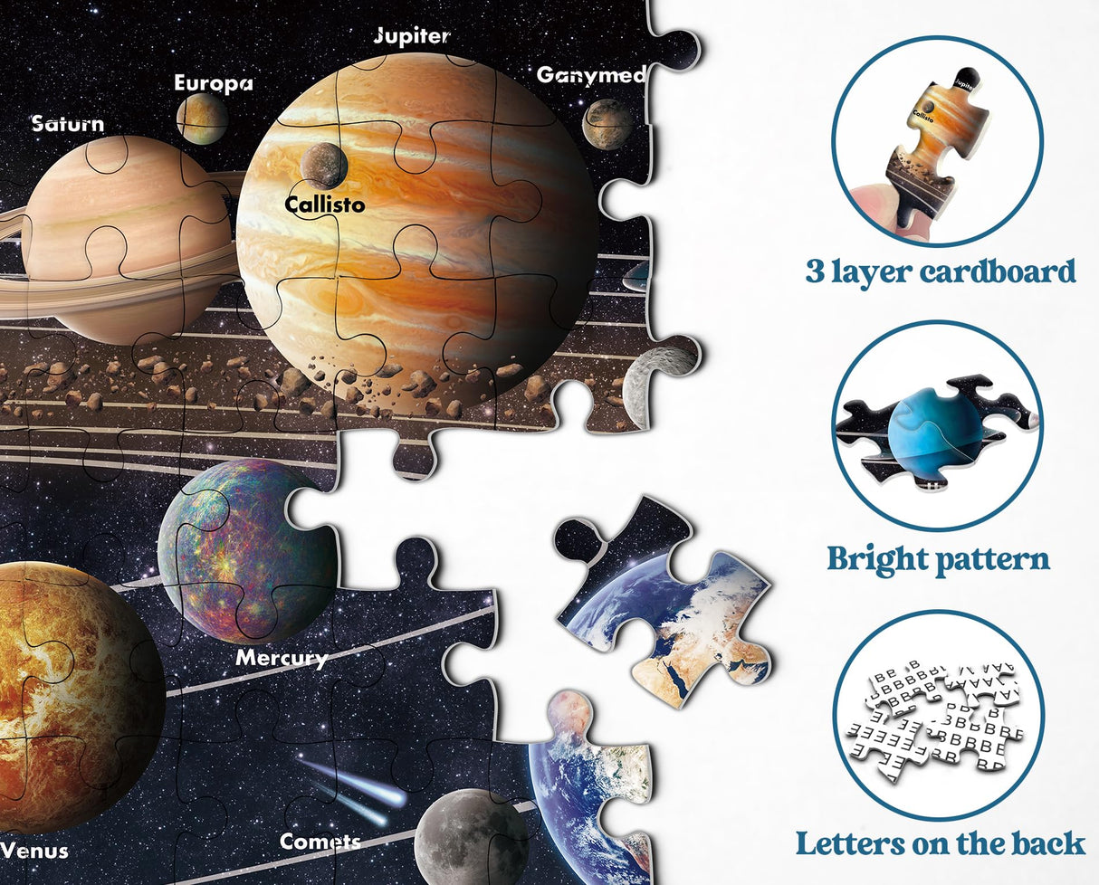 Space Puzzles for Adults, Solar System Planet Jigsaw Puzzles 1000 Pieces, Planet Earth Puzzles as Space Wall Art Decor PPuzzling