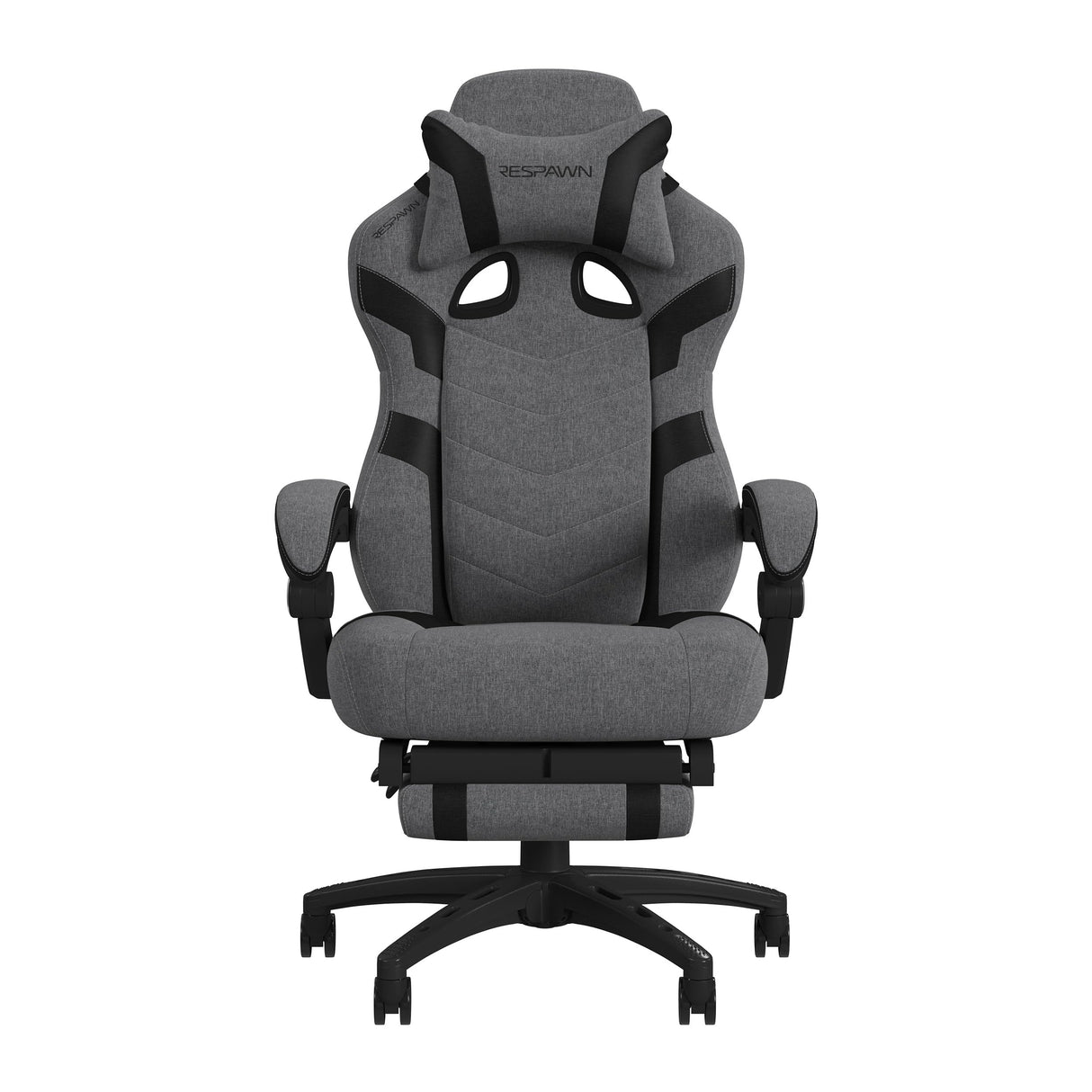 RESPAWN 110 Pro Gaming Chair - Gaming Chair with Footrest, Reclining Gaming Chair, Video Gaming Computer Desk Chair, Adjustable Desk Chair, Gaming Chairs for Adults with Headrest Pillow - Grey Fabric RESPAWN