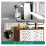 YITAHOME Shoe Cabinet with Doors, 5-Tier Shoe Storage Organizer with Adjustable Shelves, Modern Freestanding Wooden Shoe Rack Cabinet for Entryway, Hallway, Closet, Living Room, Brown & White YITAHOME