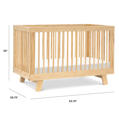 Babyletto Hudson 3-in-1 Convertible Baby Crib with Toddler Bed & Daybed Conversion - Easy to Assemble - GREENGUARD Gold Certified w/ 4 Adjustable Mattress Heights - Natural