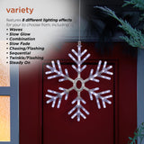 Alpine Corporation 24"H Indoor/Outdoor Hanging Snowflake Decoration with LED Lights Alpine Corporation