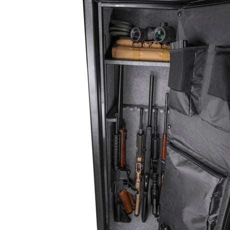 Barska FV-1000 Fireproof Vault Safe – 14-Rifle Capacity with Electronic Keypad, Pry-Resistant Door, 3 Steel Deadbolts, Fireproof 40 Min @1200°F, Removable Shelf Barska