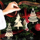 Gerrii 36 Pcs Wood Unfinished Christmas Tree Crafts Wooden Christmas Tree Cutouts Ornaments DIY Wooden Crafts Tree Shape to Paint for Christmas Hanging Decorations Home Winter Tree Decor Gerrii