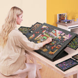 Lavievert Tilting Puzzle Board with 2-in-1 Designed Stand & Cover, Super Lightweight Felt Puzzle Plateau with 6 Drawers for Adults and Kids, Portable Jigsaw Puzzle Table for Games Up to 1000 Pieces LAVIEVERT