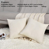 LisBiya Linen Throw Pillow Covers 18 x 18 Beige Decorative Blank Couch Pillow Covers for Sublimation Bed Sofa Farmhouse Cushion Cases Set of 4 LisBiya