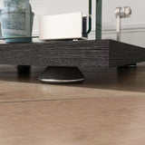 LKTART Glass Display Cabinet 3 Shelf with Single Door, Curio Display Cabinet with 12 Adjustable Color Led Light, 4 Caster Wheels with Brakes, 360 Rotation of Display Cabinets for Collectibles, Black LKTART