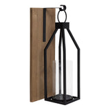 Kate and Laurel Oakly Wood and Metal Wall Sconce, Rustic Brown Wood Wall Candle Holder Farmhouse Decor Kate and Laurel