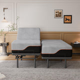 ESHINE 3100 Series Adjustable Bed Frame with 14 inch Ultra-Plush Black Mattress - Split King ESHINE