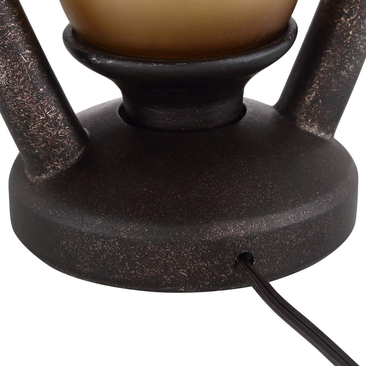 Franklin Iron Works Horace Rustic Farmhouse Table Lamps 25.25" High Full Size Set of 2 with Nightlight Miner Lantern Brown Oatmeal Tapered Drum Shade for Living Room Bedroom House Bedside Nightstand Franklin Iron Works