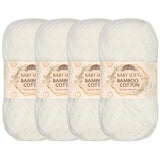 JubileeYarn Baby Soft Bamboo Cotton Yarn - 50g/Skein - Almond Milk - 4 Skeins BambooMN