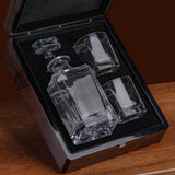Premium Wooden Box w/Whiskey Decanter - 2 Glasses, Elegant Whiskey Decanter, Bourbon Gifts for Men, Dad, Father’s Day, Birthday gift Ideas for him WoodArtSupply