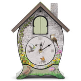 Mark Feldstein Garden Cottage Singing Cardinal Tabletop Wall Sound Cuckoo Clock 14x10 Mark Feldstein & Associates