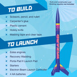 Estes 1754 Bulk Pack of 12 Wizard Rocket-Building Kits, Intermediate Flying-Rocket-Model Kits for Ages 10+, Classroom Science Experiments Estes