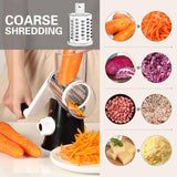Cambom Rotary Cheese Grater Hand Crank Cheese Shredder for Fresh Cheese, Vegetable, Nuts,Non-slip Suction Base, Free Cleaning Brush Three Blades, Black Cambom