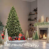 COMHOMA Christmas Tree with Lights 6.5ft, Artificial Pre-lit Christmas Trees with 200 LED Lights, 1000 Dense Branches and Foldable Stand, Xmas Tree for Home, Office, Party Decoration, Easy Assembly COMHOMA
