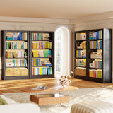 OpolQif Bookshelf, 5-Tier Bookshelf Metal Sturdy Bookcase,71" H Tall Black Bookcase with Adjustable Shelves, Heavy Duty Bookshelf for Living Room, Library, School, Study, Home Office OpolQif