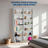 GarveeHome 6-Shelf Tall Bookcase, 71.4''H Wood Bookshelf with Industrial Rustic Style for Home Office, Sturdy 6-Tier Storage Organizer for Living Room, Bedroom, Library GarveeHome