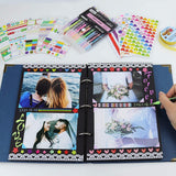 Vienrose DIY Scrapbook Photo Album Kit with Pens Tapes and Stickers 60 Pages Hardcover 8.3x10.5 Inches 3 Rings Removable Blank Paper Scrapbooking for Lover Friends Kids Wedding White Vienrose