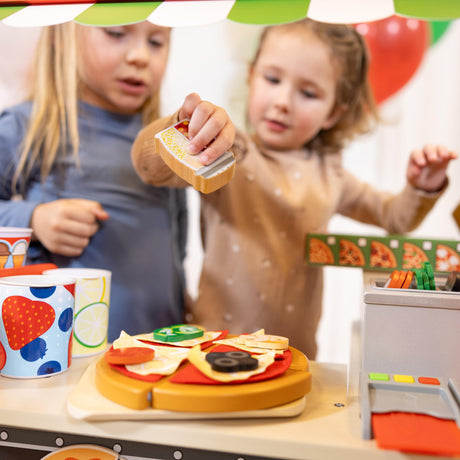 Melissa & Doug Wooden Pizza Food Truck Activity Center with Play Food, for Boys and Girls 3+ Melissa & Doug