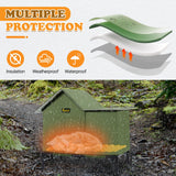 Rywell Heated Cat House for Outside Large,Super Insulated&Weatherproof,Heated Cat House for Cats, Elevated Heated Outdoor Cat House for Feral Cat with Waterproof Eaves,Timer & Temp Adjustable Rywell