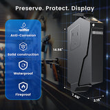 Gun Safe, Biometric Pistol Safe Fingerprint Quick Access Drop Down Single Mount Gun Safe with Keypad Lock and Key Lock, for Nightstand Wall Mount Bedside Desk Vehicle Bed ADIMO