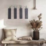 Wood Wall Planter Indoor, Farmhouse Wall Hanging Decor Pocket Planter Vase for Indoor Fake Plants Greenery,Dried Flowers, Wall Plant Holder (4, Black) BlueMake