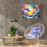 Auremi Dolphin Diamond Art Painting Kits for Adults, DIY Paint by Numbers for Adults Beginner, DIY Full Drill Diamond Dots Paintings Animal Picture Arts Craft for Home Decor 12x16 Inch Auremi