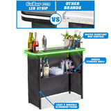 GoBar Portable Bar Table with Multi-Color LED Lights - Mobile Bartender Station for Events - Includes Carrying Case GoPong