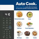 GE GCST10A1WSS 4-in-1 Microwave Oven, 1,050 Watts Air Fryer, Broiler & Convection Mode, Kitchen Essentials for The Countertop or Dorm Room, Child-Lock Technology 1.0 Cu. Ft, Stainless Steel GE