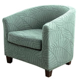 CRFATOP 2 Piece Club Chair Slipcover Stretch Barrel Chair Covers Jacquard Tub Chair Slipcovers Soft Armchair Sofa Cover Removable Furniture Protector Arm Chair Cover for Living Room,B09 CRFATOP