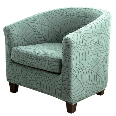 CRFATOP 2 Piece Club Chair Slipcover Stretch Barrel Chair Covers Jacquard Tub Chair Slipcovers Soft Armchair Sofa Cover Removable Furniture Protector Arm Chair Cover for Living Room,B09