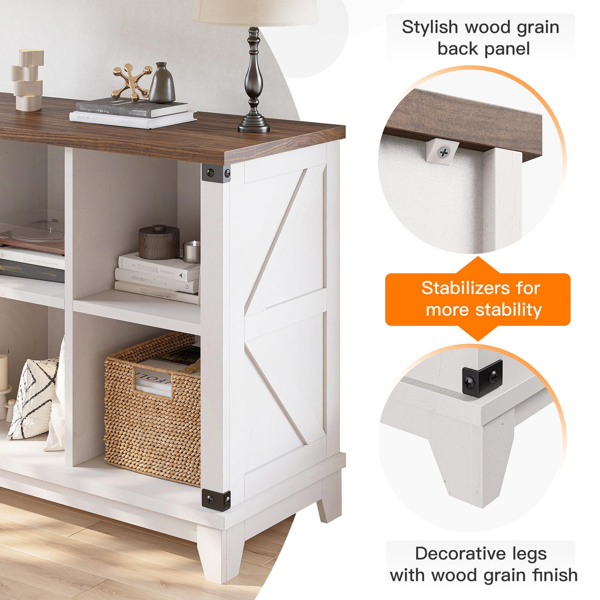 EnHomee 6 Cube Storage Organizer and Shelf, White Bookshelf with Storage, Cube Storage Shelf for Bedroom and Home Office EnHomee