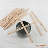 MILIVIXAY 100pcs Wooden Wick Holders - Candle Wicks Centering Device for Large & Multiwick Candles. MILIVIXAY