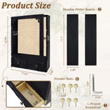 KWYADLUO 11x16 Shadow Box Frame with Light, Memorial Display Case with Shelves, Drawer and Slot for Keepsakes, Large Deep Shadow Box for Flowers and Pet Memorial, Black KWYADLUO