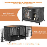 Huddycove 48inch Heavy Duty Dog Crate Compatible with Optional Divider, Extra Large Kennel for High Anxiety Dogs, Indestructible Pet Cage Indoor, Double Dog Crate for 2 Small Dogs Huddycove