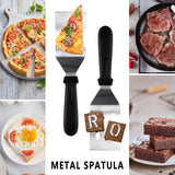Metal Spatulas for kitchen Use, 2 Pieces Professional Serving Spatula with Heat Resistant Handle, 9.8 Inch Stainless Steel Spatula Ideal for Pancakes, Eggs, Griddle Scraper, BBQ or Desserts volikos
