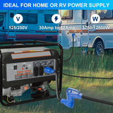 4 Prong 30 Amp to 50 Amp Generator Adapter Cord, NEMA L14-30P to 14-50R, Heavy Duty 10 AWG STW Copper Cable, ETL Certified, Ideal for Tesla EV Charging, RV, Trailer & House Power, 12 Inch KTOEBYCO