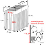 MUPATER 4×10 FT Storage Shed for Outdoor,Lean-to Shed Kit with Thickened Galvanized Steel, Metal Tools Shed with Lockable Door and Air Vents for Patio Garden, Grey MUPATER