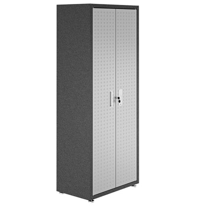 Manhattan Comfort Fortress Standing Cabinet Storage, Black/Gray