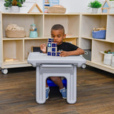 Children's Factory Edutray Kids Desk, Converts Cube Chair to Desk, Space-Saving Toddler Desk Converter, Homeschool & Classroom Study Desk, Gray Children's Factory