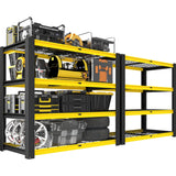 PrimeZone Heavy Duty Storage Shelves - 40" W X 20" D X 60" H Adjustable Garage Wire Shelving Unit, 4 Tier Industrial Metal Shelf Standing Utility Rack for Warehouse, Basement, Black & Gold, 2 Pack PrimeZone