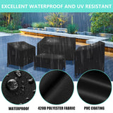 Kovshuiwe Patio Furniture Covers,4-Piece Outdoor Veranda Patio Garden Furniture Covers Set Waterproof - Upgraded 420D Heavy Duty Oxford Fabric Rattan Furniture Cover for Chair Sofa(Black) Kovshuiwe