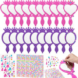 Geetery 20 Pcs Unbreakable Kids Mirror DIY Decorate Your Own Princess Mirror Mermaid Princess Foam Small Crafts for Princess Party Decorations(Purple, Pink) Geetery