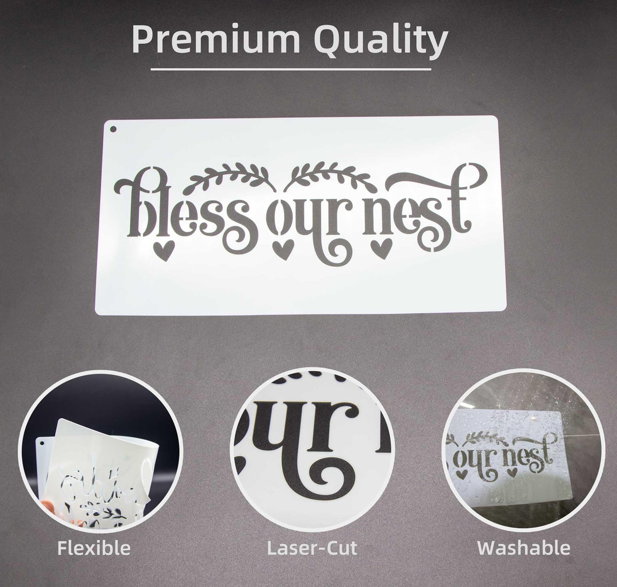 15PCS Reusable Farmhouse Word Stencils for Painting on Wood, Canvas, Fabric - Inspirational Art Craft Kit for Family, Furniture, Walls, and More - Create Welcome Signs, Shirts, and Cards neglex