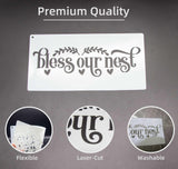 15PCS Reusable Farmhouse Word Stencils for Painting on Wood, Canvas, Fabric - Inspirational Art Craft Kit for Family, Furniture, Walls, and More - Create Welcome Signs, Shirts, and Cards neglex